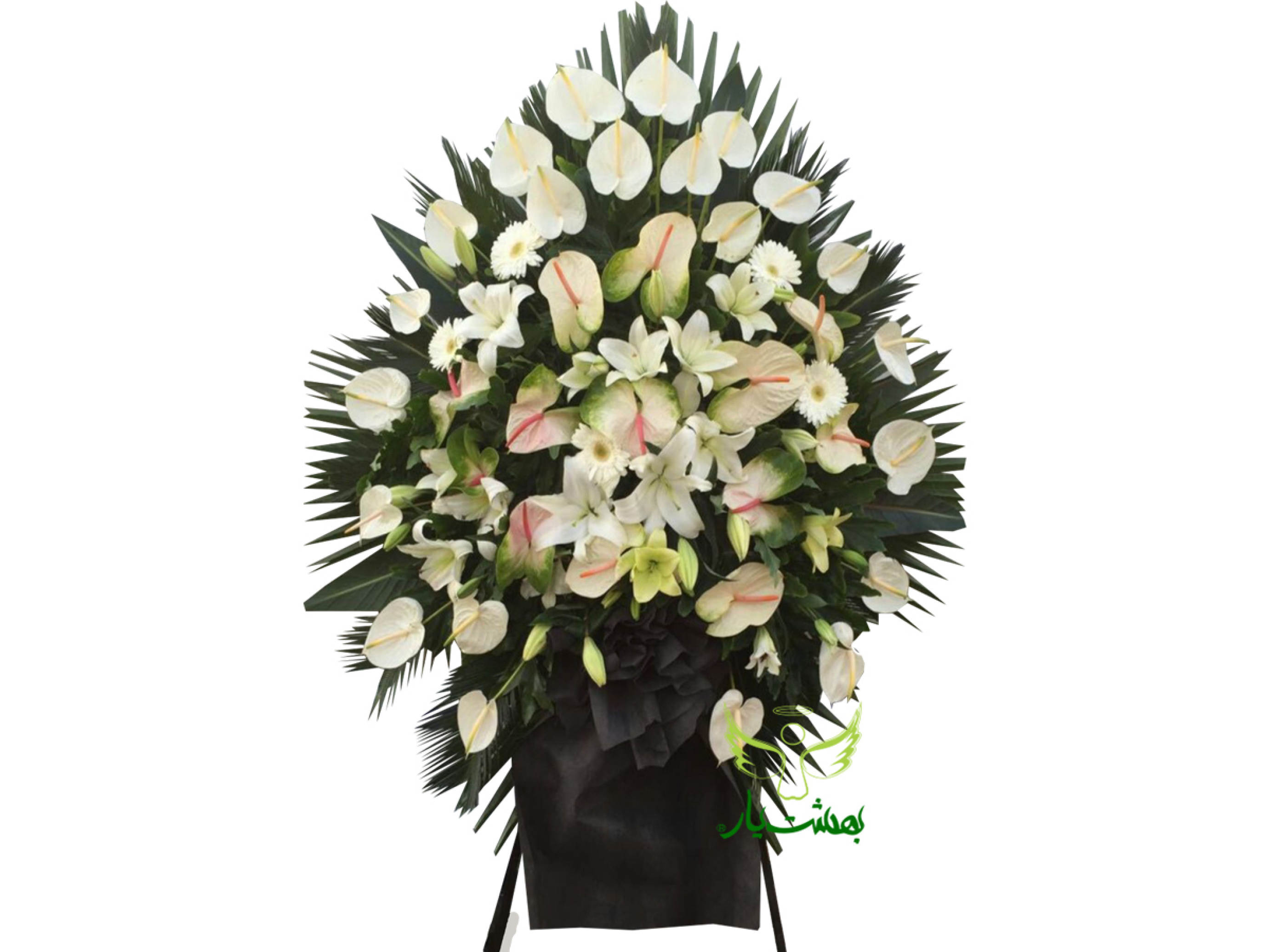  خرید آنلاین تاج گل سفید مراسم ختم برای بهشت زهرا در بهشت یار 