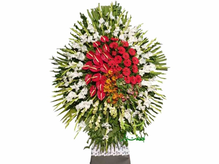 خرید اینترنتی تاج گل مجلسی یک طبقه برای مراسم چهلم در بهشت یار